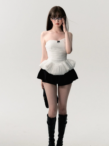 White Lace Corset Tube Top
