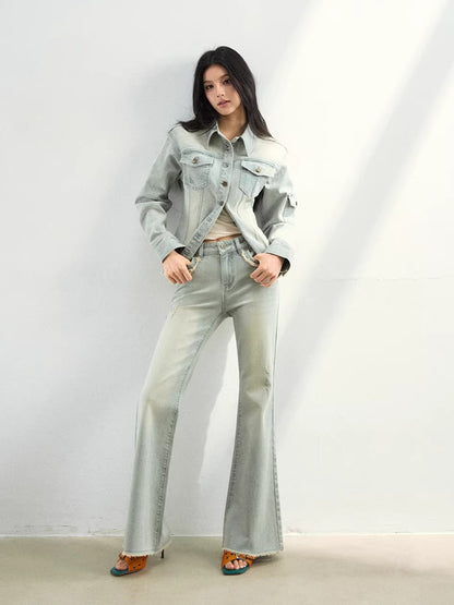 Washed Lightweight Stretch Denim Jacket