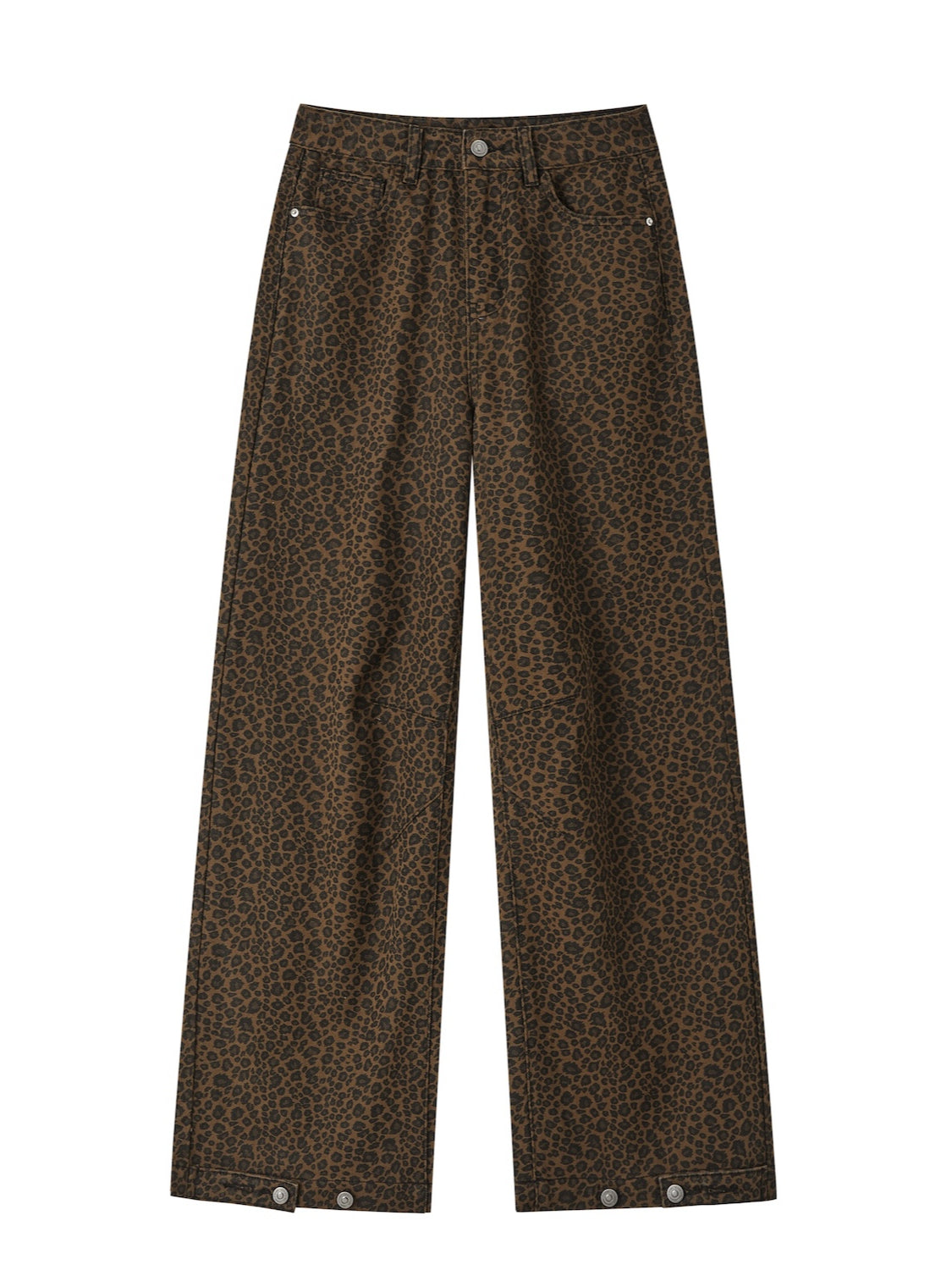 Leopard Print Straight Jeans