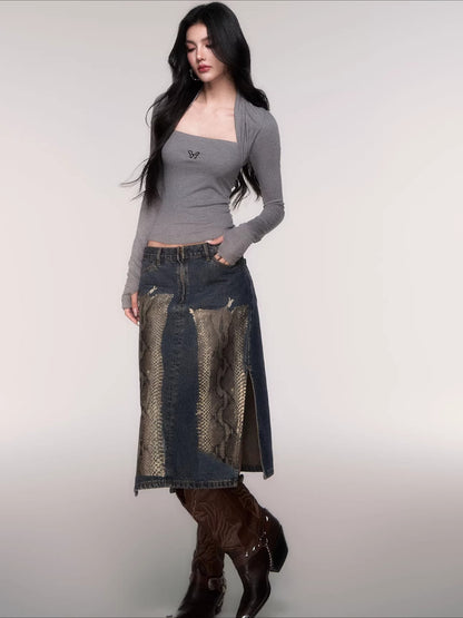 Sleeve-Detail Slim-Fit Knit Crewneck