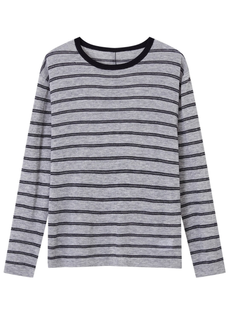 Retro Stripe Versatile Knit T-Shirt