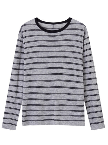 Retro Stripe Versatile Knit T-Shirt