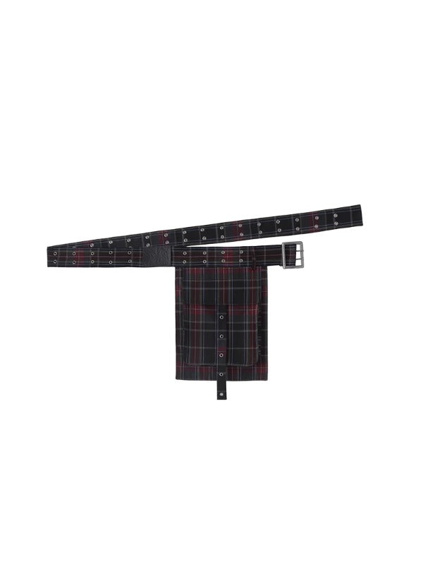 Plaid Big-Pocket Waist Belt