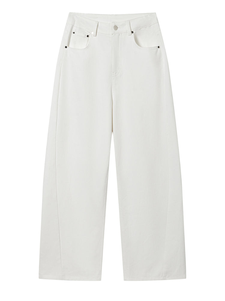White Scimitar Shaped Slimming Jeans