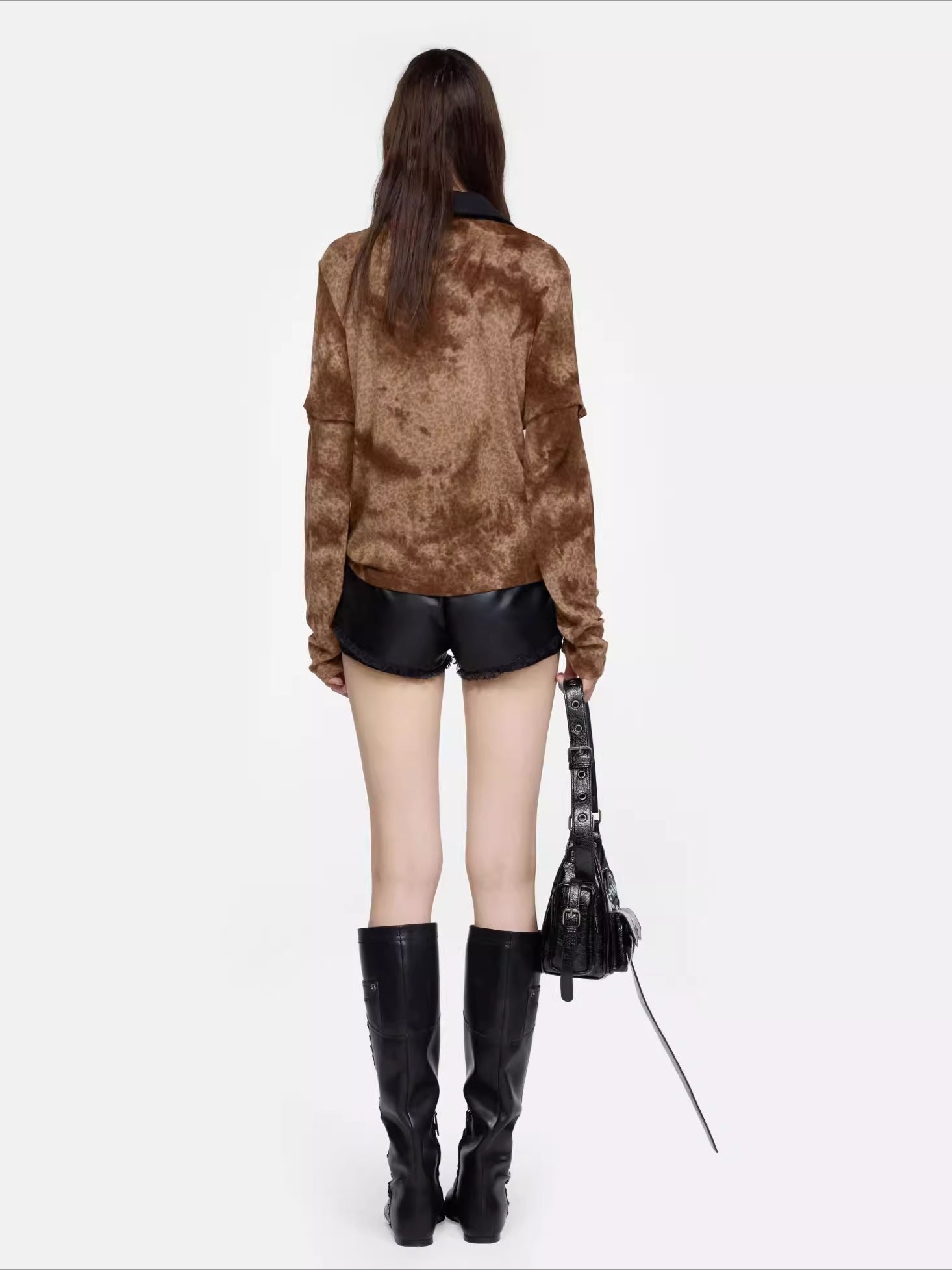 Flat Square-Toe Pocket-Detail Studded Boots