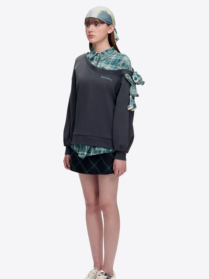 Asymmetric Layered Sweatshirt