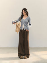 Cross-Stitch Floral Wide-Leg Pants - CHINASQUAD