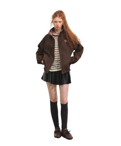 Vintage Reversible Stand-Collar Jacket