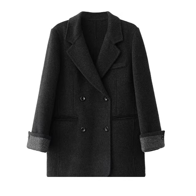 Mid-Length Double-Faced Wool Blazer