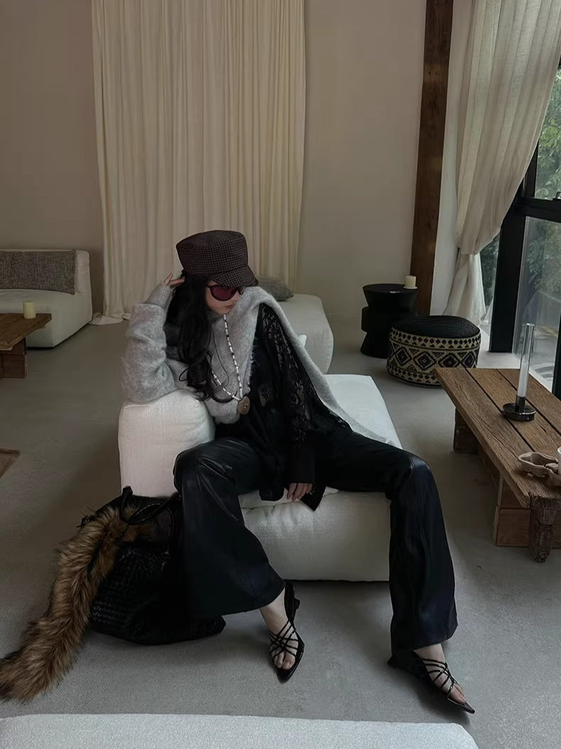 Lace-Detail Oversized Silhouette Shirt