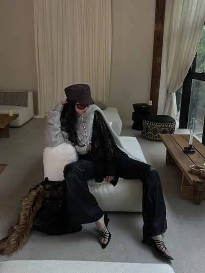 Lace-Detail Oversized Silhouette Shirt