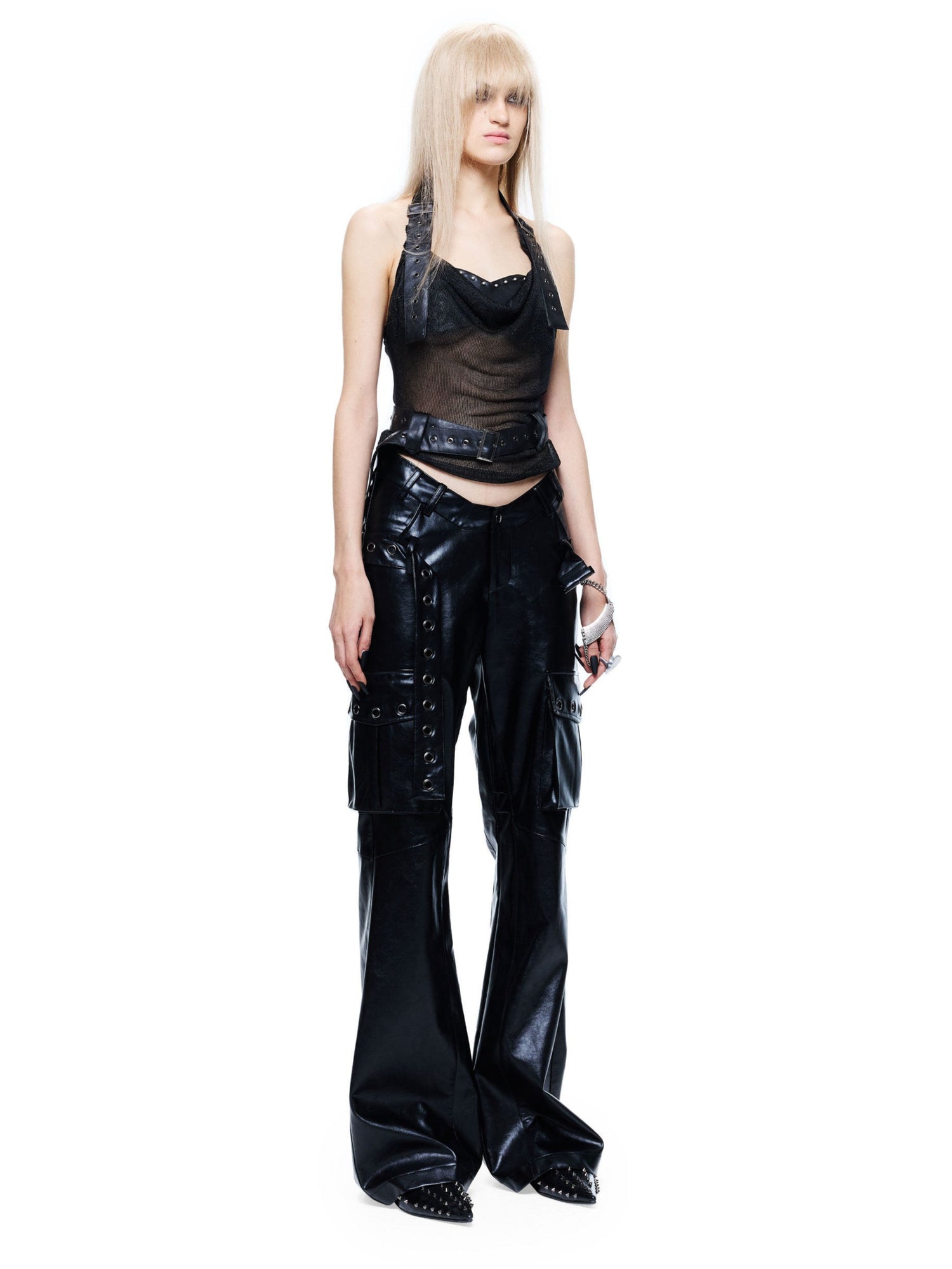 Punk Grunge Studded Belt-Detail Camisole