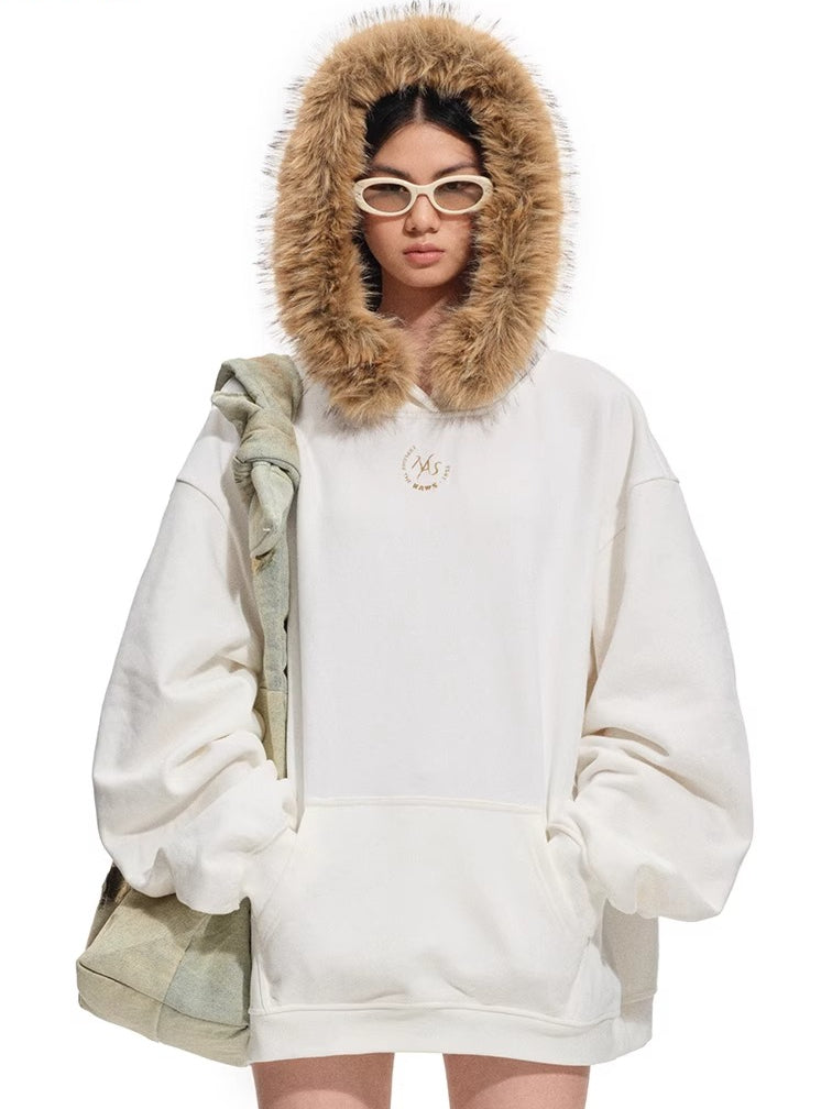 Polar Relaxed Eco-Fox Fur Hoodie