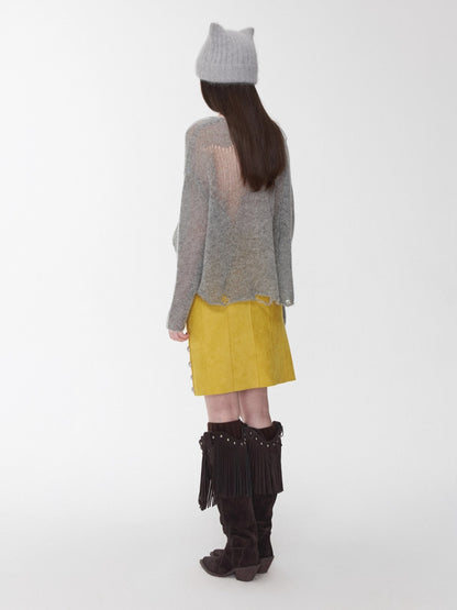 Cutout V-Neck Oversized Sweater