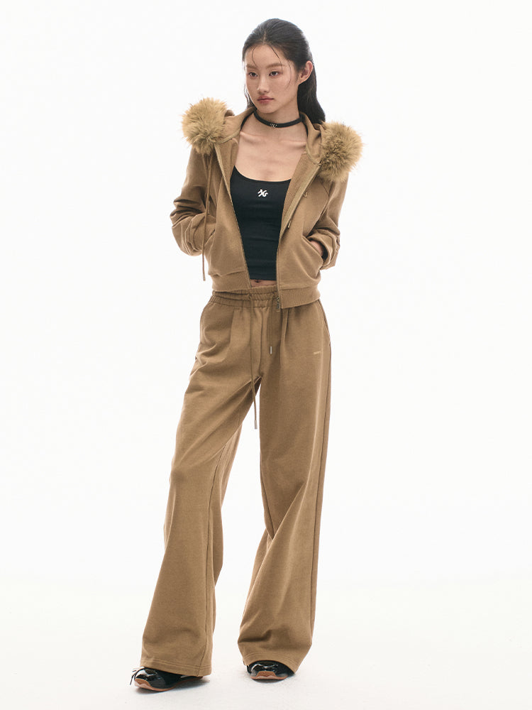 Retro Wide-Leg Elastic-Waist Pants