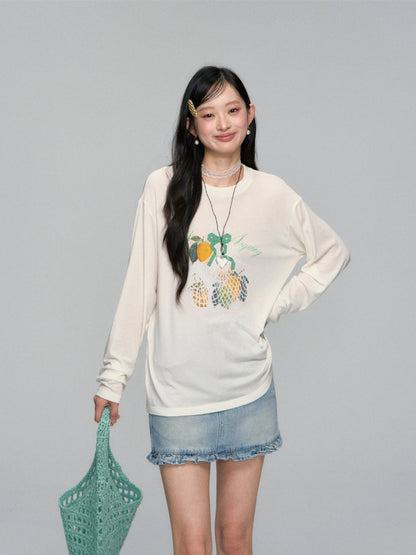 High-Waist Ruffled Denim Mini Skirt