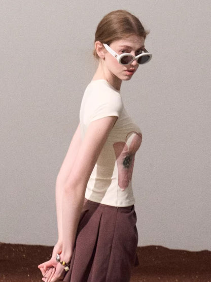 Slim-Fit Floral Print Short-Sleeve T-Shirt