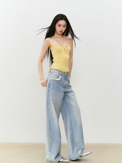 Button Lyocell Knit Tank Top