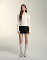 White & Khaki  2-in-1 Wool sweater - CHINASQUAD