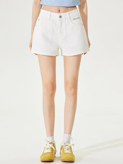 Raw-Edged Cool Denim Shorts - CHINASQUAD