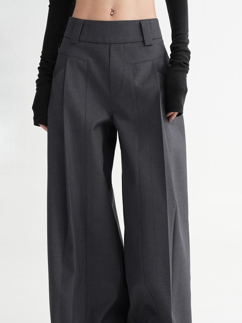 Relaxed Wide-Leg Tailored Trousers