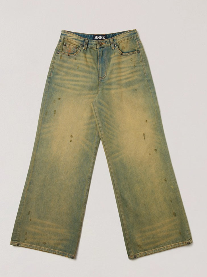 Wild Mustang Classic Wide-Leg Jeans
