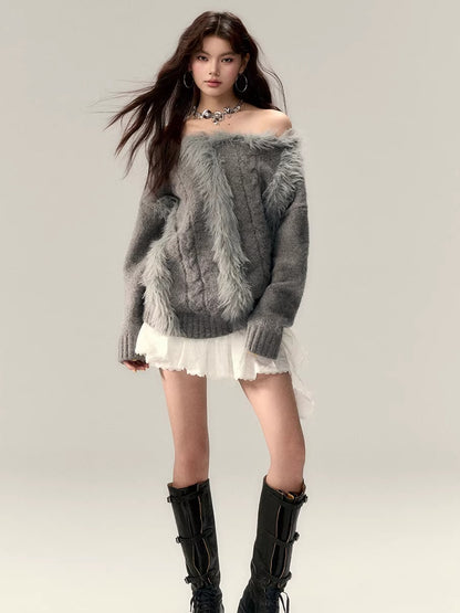 Color-Blocked Wool-Blend Knit Top