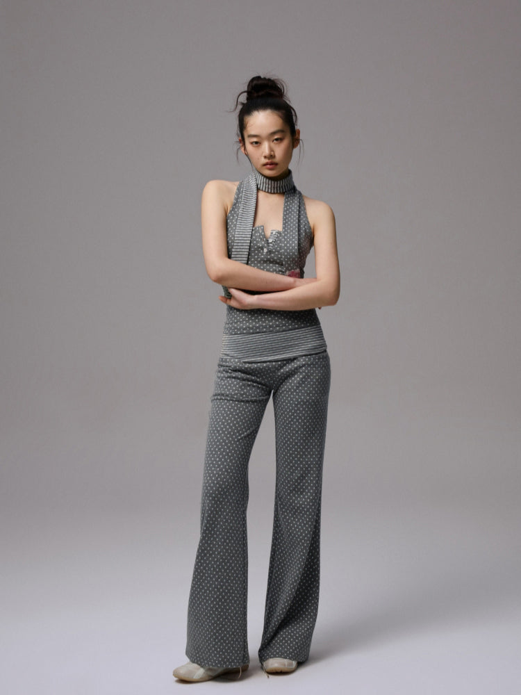 Polka Dot Stripe Double-Sided Tank Top - CHINASQUAD