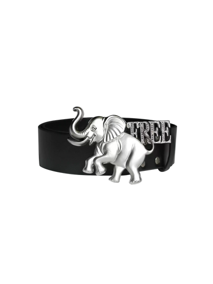 Elephant Symbol Freedom Metal Belt