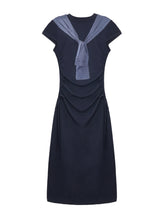 Printed Side Gathered Tie Dress - CHINASQUAD