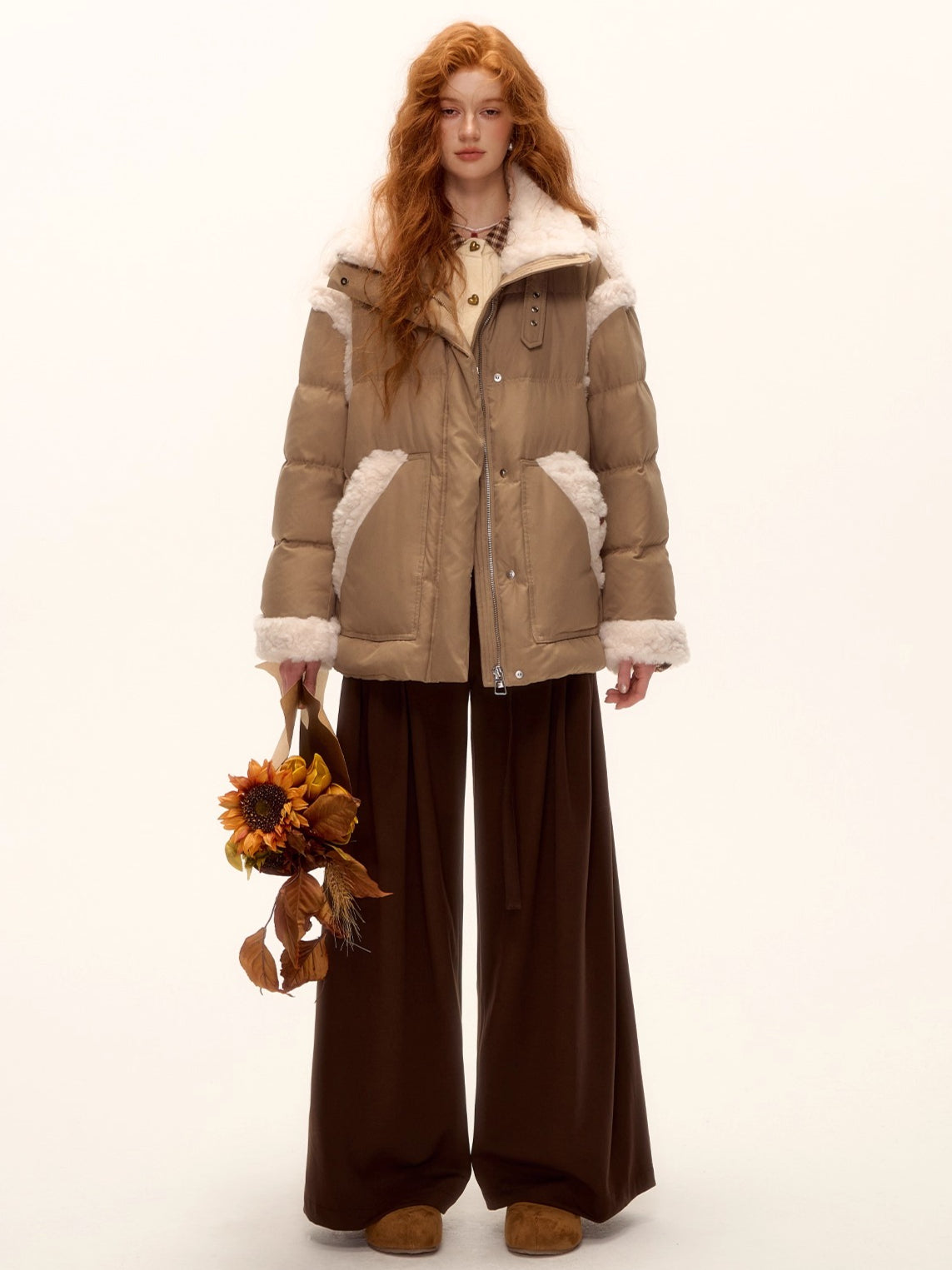 Pleated Tie-Waist Wide-Leg Trousers