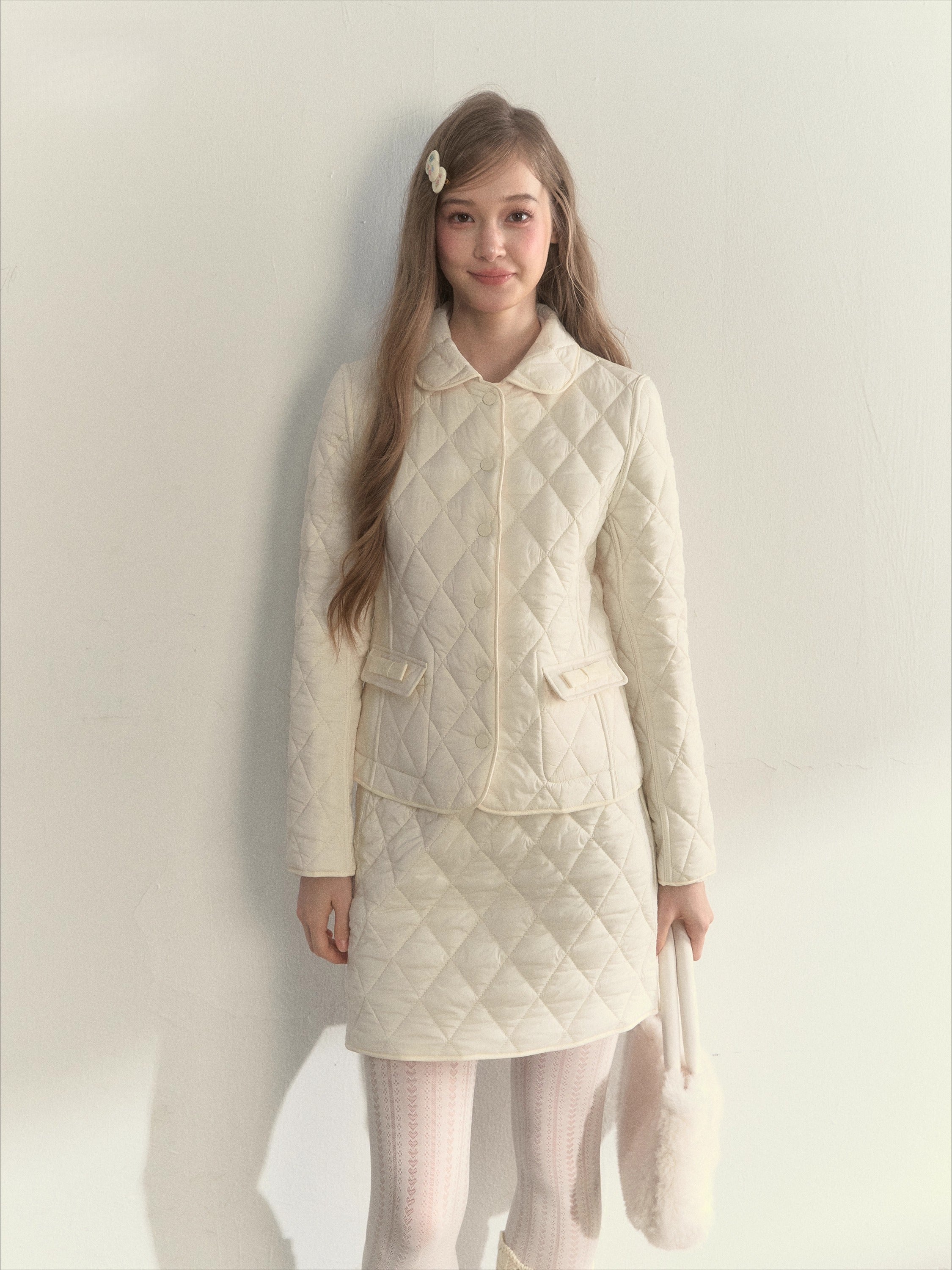 Reversible Quilted Doll Collar Jacket &amp; Skirt Set