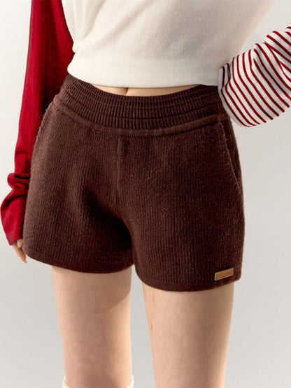 A-Line High-Waist Knit Shorts