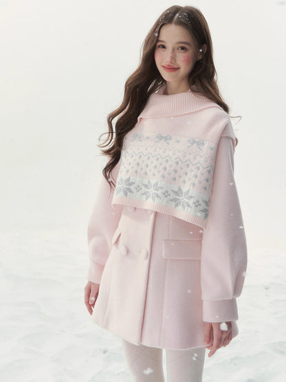 Double-Breasted Fur-Collar Lady Jacket