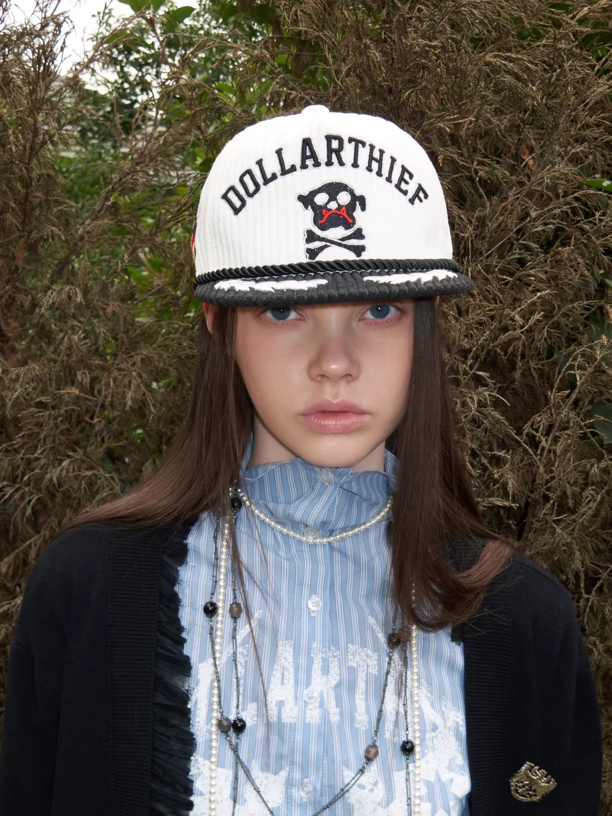 Color-Block Corduroy Embroidered Trucker Cap