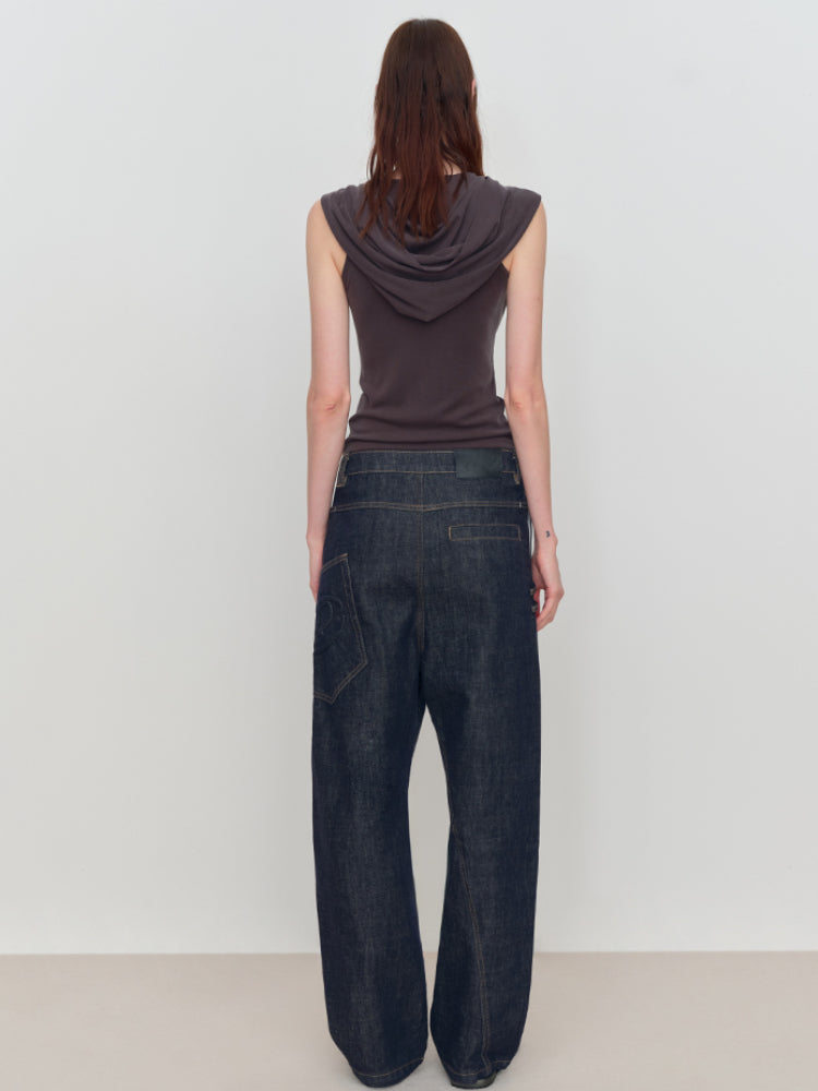Stretch-Fit Knit Tied Tank Top