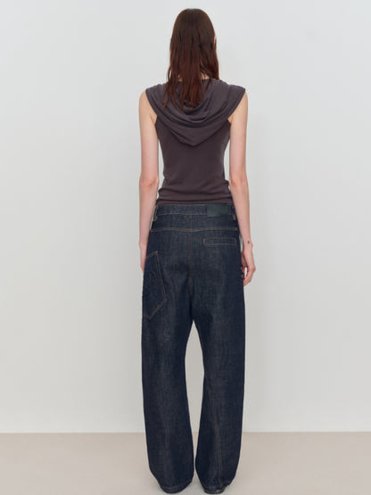Stretch-Fit Knit Tied Tank Top