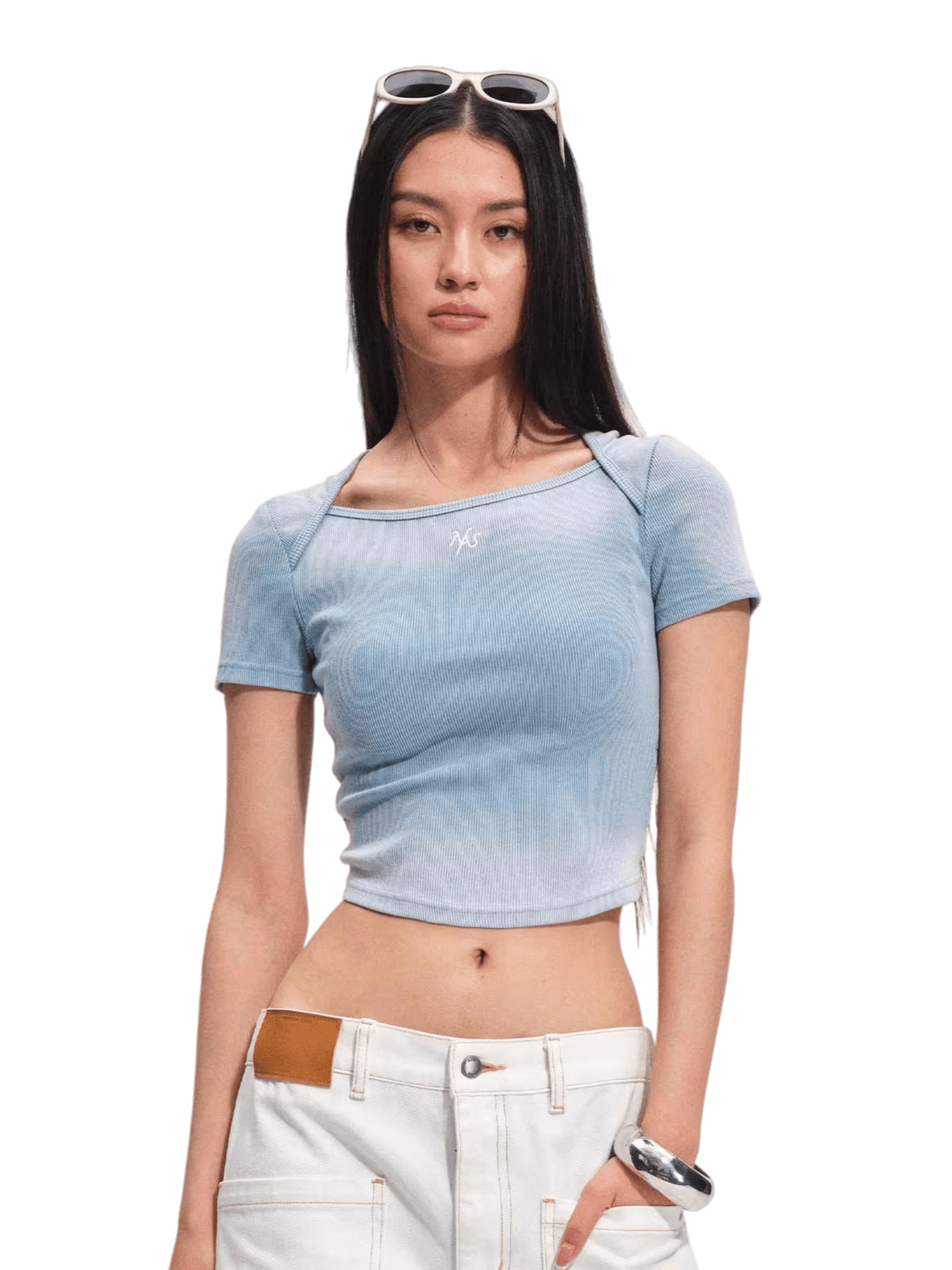 Washed Vintage Crop-Fit Crewneck T-Shirt