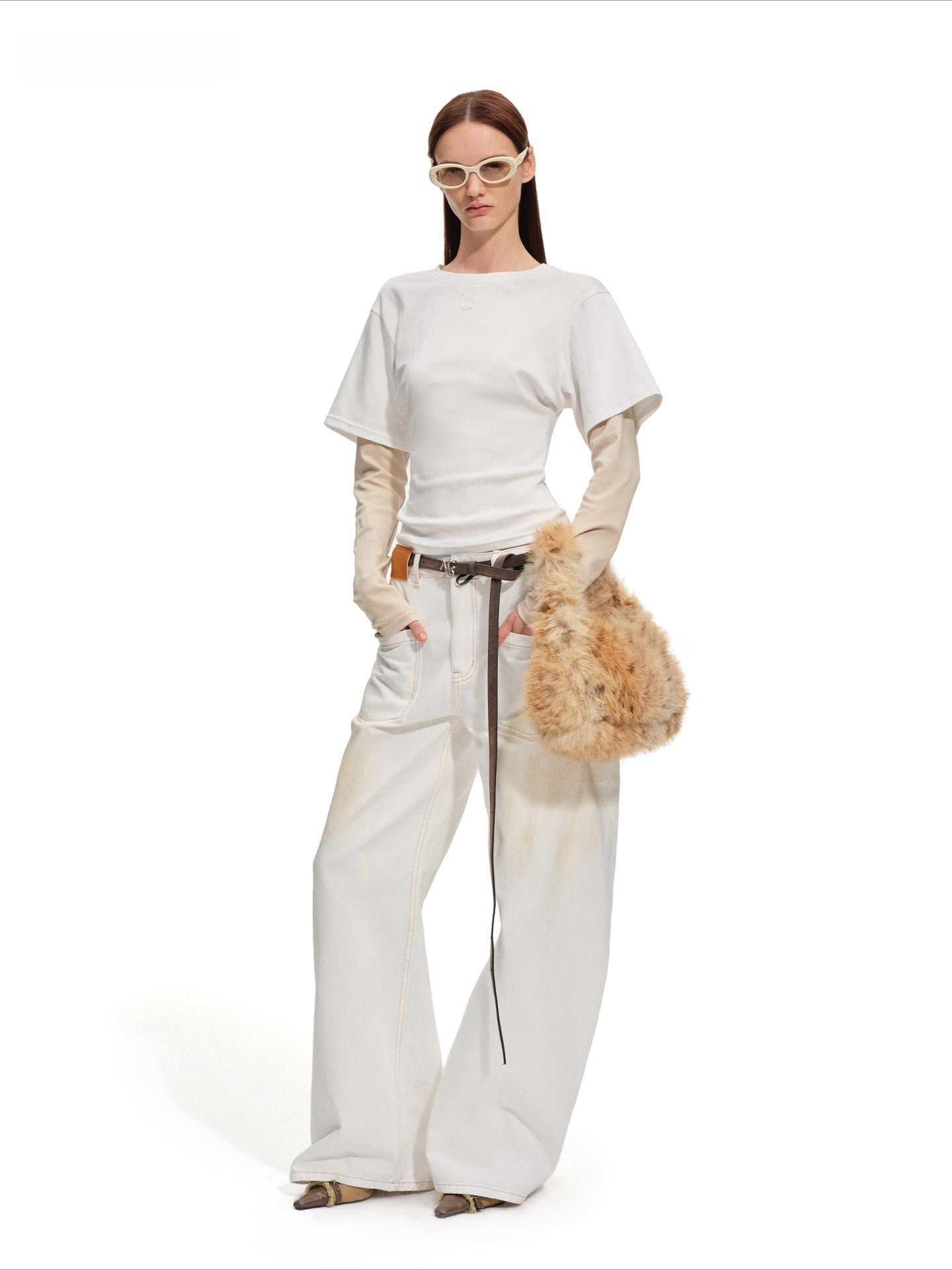 Contrast Paneled Long-Sleeve Tee