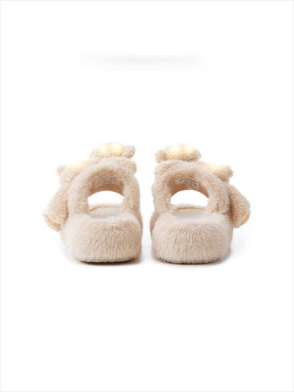 Plush Glow Doll Slide Sandals