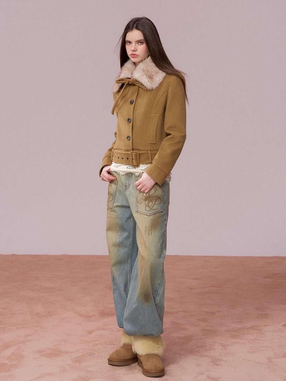 Vintage Wash Loose Denims Pants