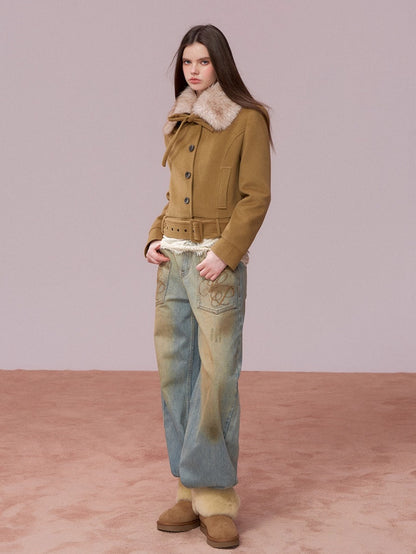 Vintage Wash Loose Denims Pants