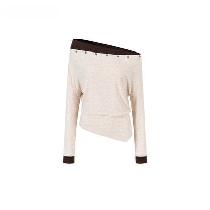 Asymmetric Off-Shoulder Knitwear