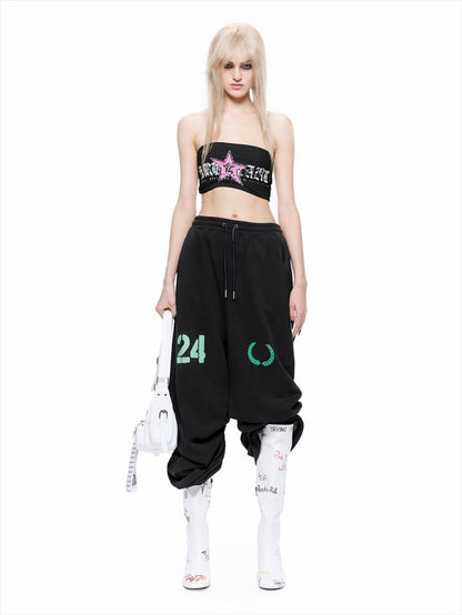 Punk Graphic Strapless Bustier
