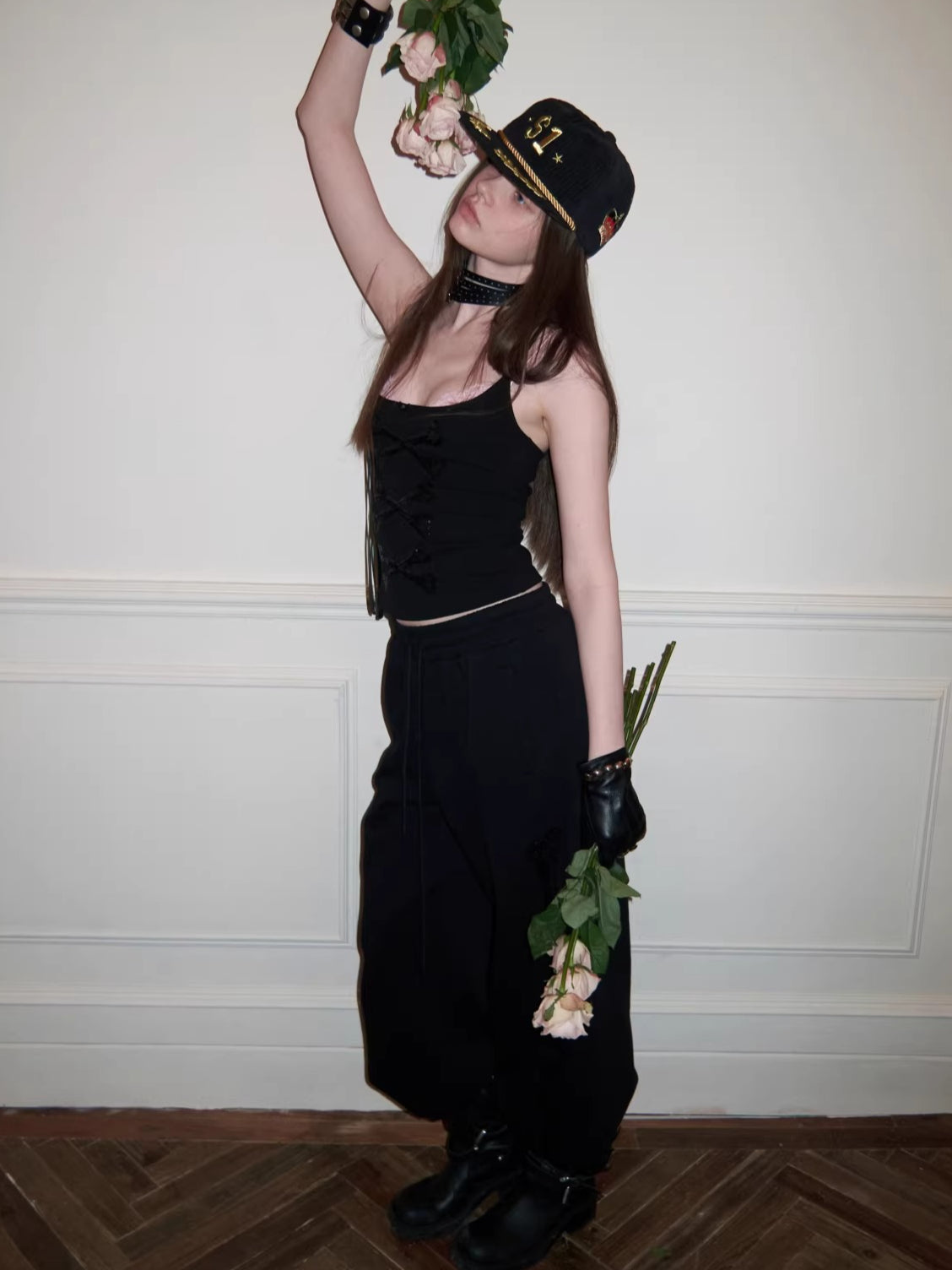 Crystal Bone U-Neck Cropped Camisole