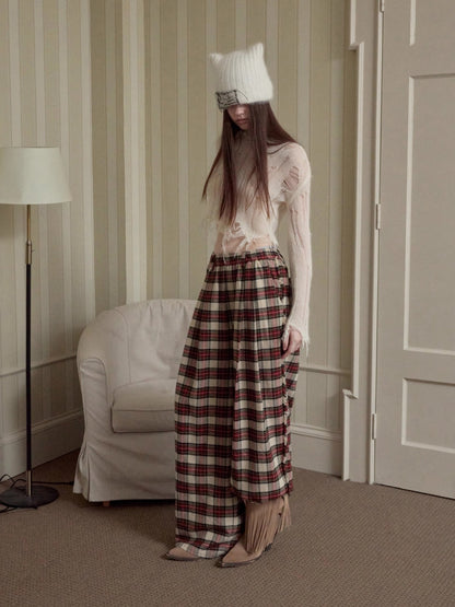 Mohair Distressed Fitted Cropped Sweater