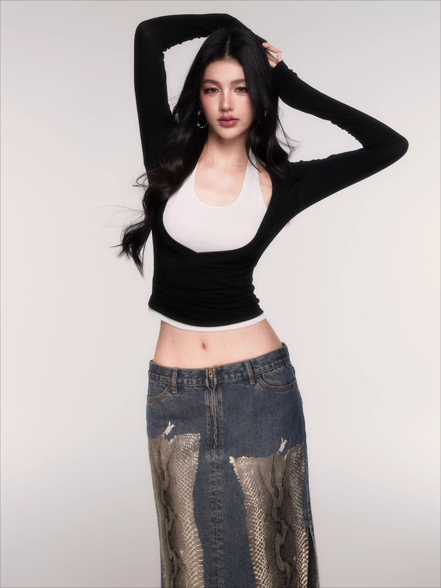 Layered Long-Sleeve Slim-Fit T-Shirt Set