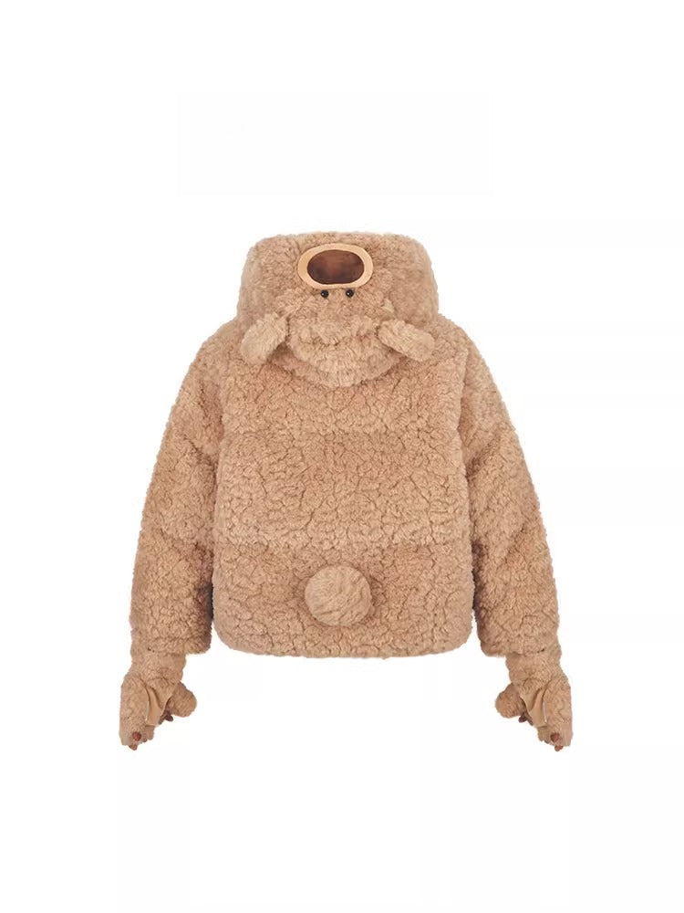 13DE MARZO Convertible Plush Teddy Down Jacket – CHINASQUAD