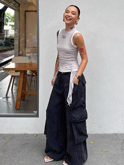 Relaxed TENCEL™ Wide-Leg Utility Pants