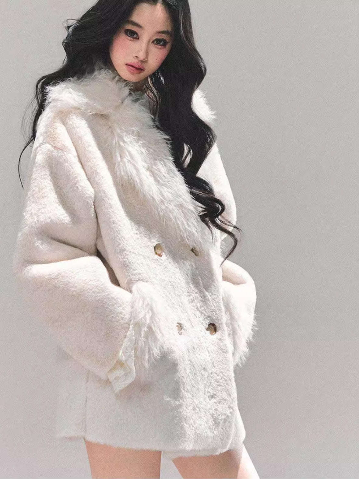 Shearling-Style Faux Fur Winter Coat
